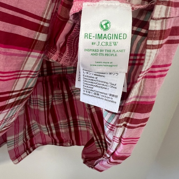 J Crew Plaid Mini Ruffle Dress Long Sleeve Sweet Briar Marine Size 2 - Picture 6 of 8